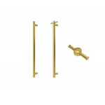 Vertical 1 Bar Brushed Gold Heated Rail – Round